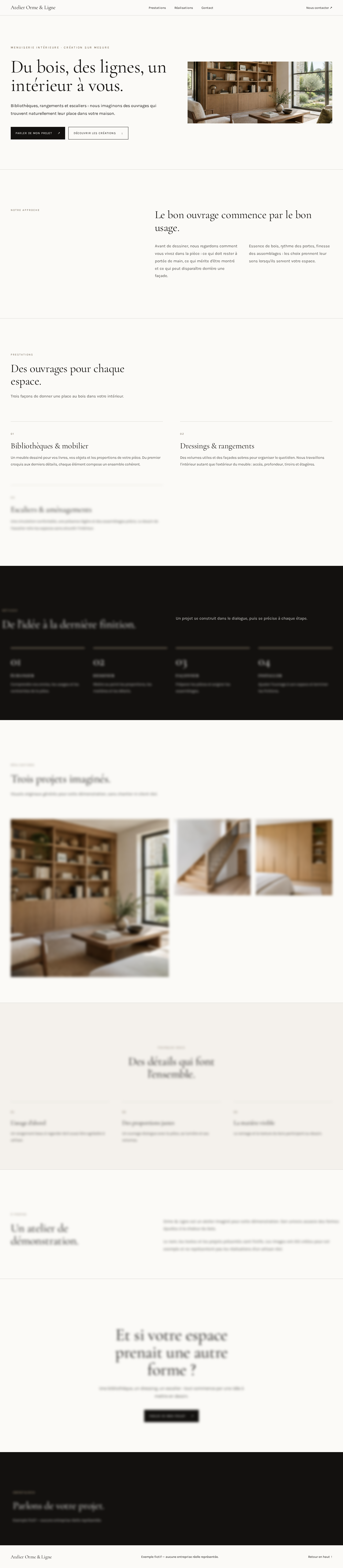Atelier Orme & Ligne — exemple de site pour une entreprise fictive